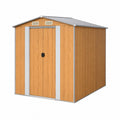 Metall Gartenhaus in Holzoptik Braun 213 x 19