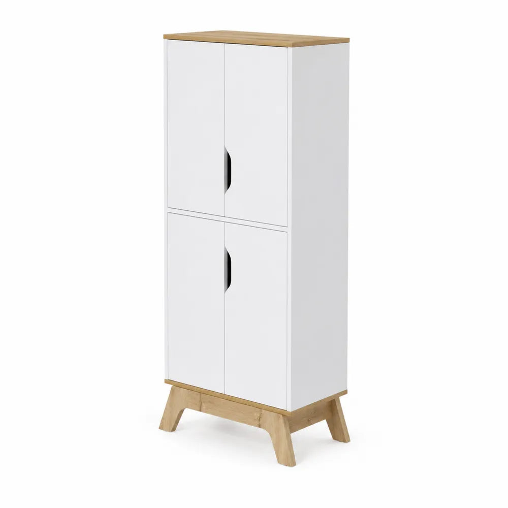 Hohes Sideboard MDF Wei? Eiche 60