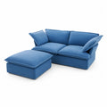 3-Sitzer-Sofa mit Hocker