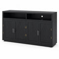 Holz Sideboard Schwarz mit Vier T¨¹ren und offen