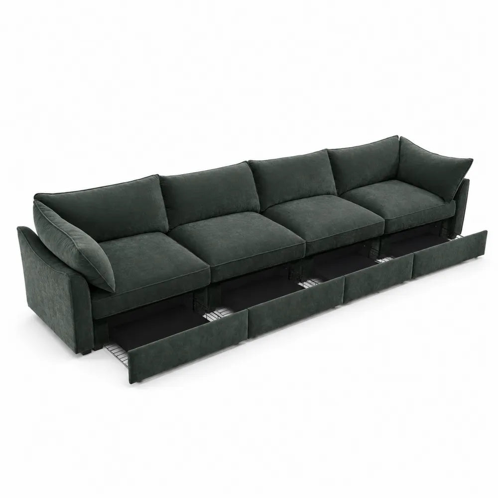 4-Sitzer Sofa mit Stauraum Dunkel