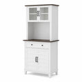 K¨¹chenschrank mit Vitrine aus Holz in